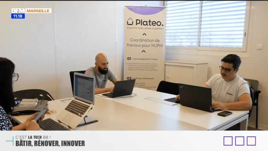 Capture du passage de Plateo dans BFM Marseille