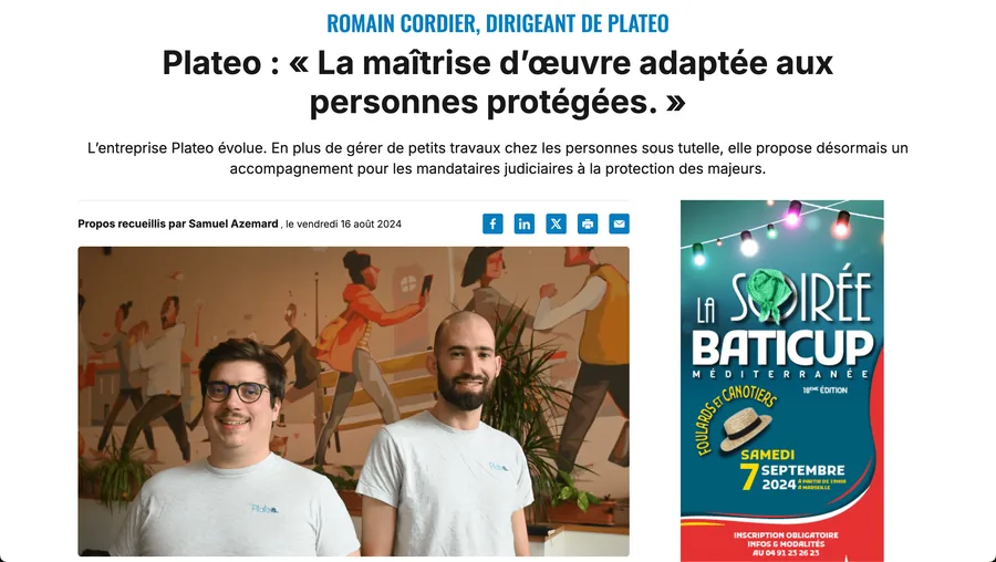Capture du passage de Plateo dans TPBM / MesInfos