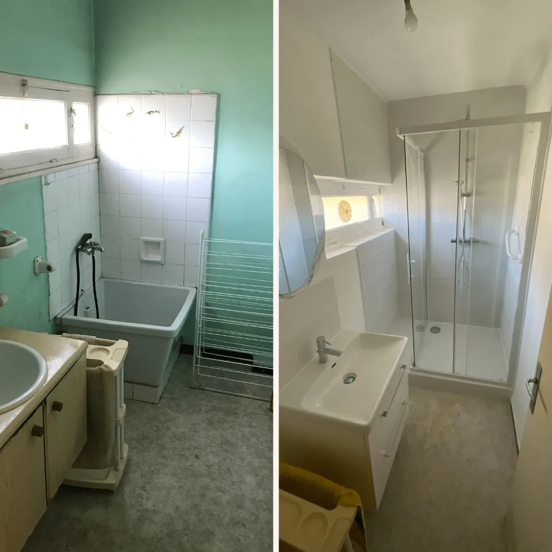 Photos avant / après : adaptation d'une salle de bains