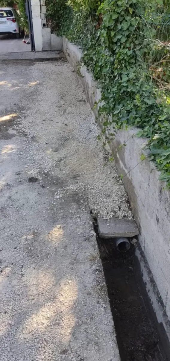 Photo du chantier : remise en état d'un caniveau